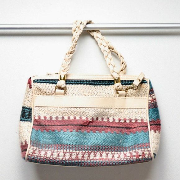 NWT VINTAGE MARLO WOVEN AZTEC/NATIVE PRINT PURSE - Picture 2 of 7